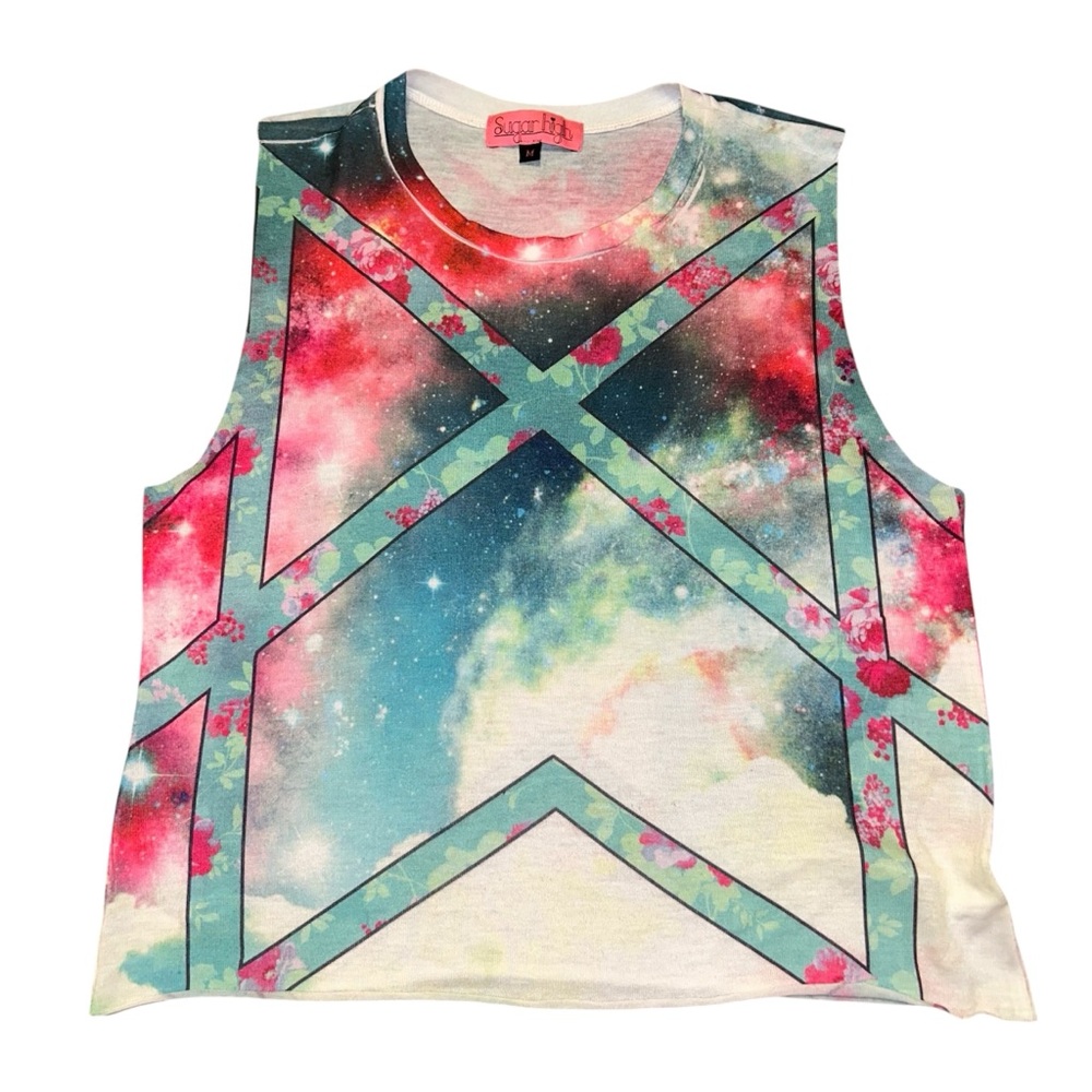 Sugar High Galaxy Geometric Muscle Tee